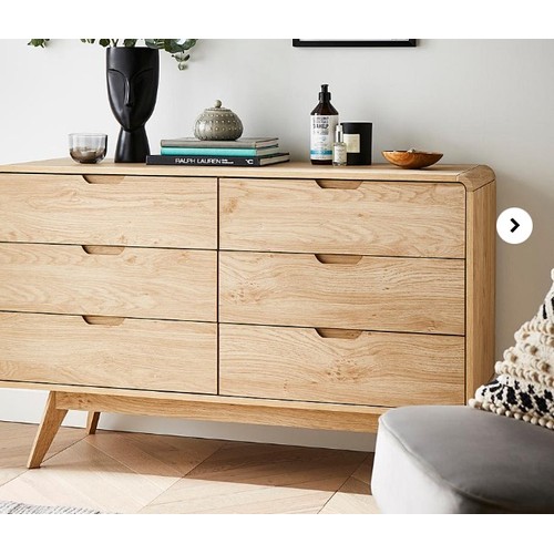 8429 - GRAY & OSBOURN NO. 157 OSLO 6 DRAWER WIDE CHEST / OAK EFFECT / RRP 249 / APPEARS NEW OPEN BOX CONTEN... 