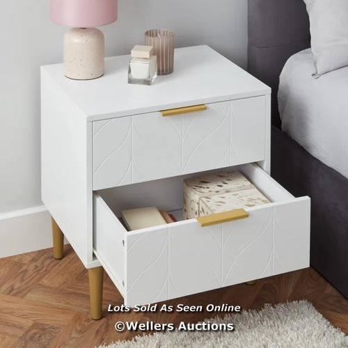 8057 - FAIRMONT PARK FLOYD 2 DRAWER BEDSIDE TABLE / COLOUR: WHITE / RRP: 82.99 / W2