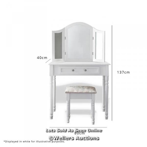 8063 - FERNLEAF LIBOURNE DRESSING TABLE SET WITH MIRROR / COLOUR: GREY / RRP: 144.99 / W2