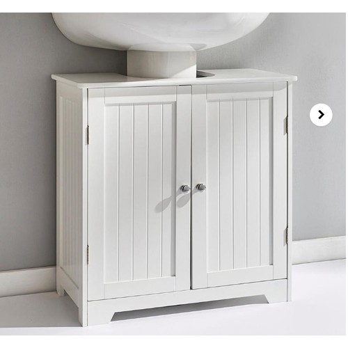 8339 - AT HOME COLLECTION NEW ENGLAND BATHROOM  UNDERBASIN CUPBOARD  / WHITE / RRP 79 / APPEARS NEW OPEN BO... 