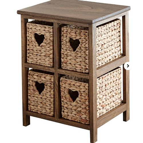 8347 - HYACINTH 4 DRAWER UNIT / NATURAL/ RRP 75 / APPEARS NEW OPEN BOX / UM