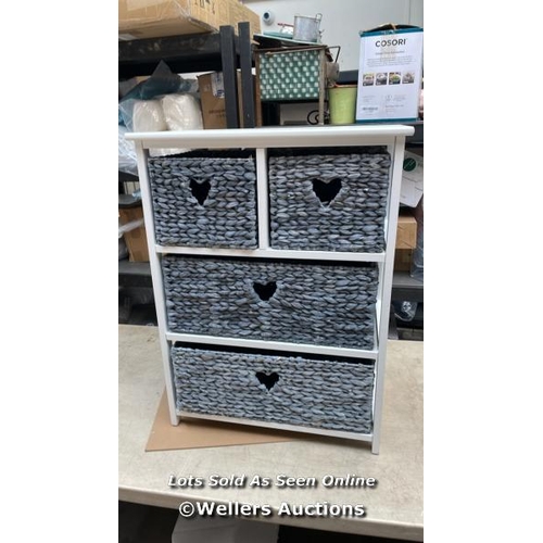 8349 - HYACINTH HEARTS STORAGE UNIT / GREY / RRP 120 / APPEARS NEW OPEN BOX / UM