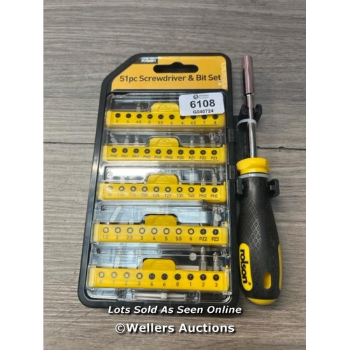 6108 - ROLSON 28429 51 PC SCREWDRIVER & BIT SET / G7