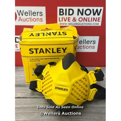 6199 - STANLEY P3 DUST MASK, REUSABLE RESPIRATOR MASK WITH FACE-FIT-CHECK TECHNOLOGY & MAXIMUM 99.99% P3 FI... 