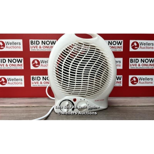 6205 - WARMLITE WL44002 THERMO FAN HEATER WITH 2 HEAT SETTINGS AND OVERHEAT PROTECTION, 2000W, WHITE / G13