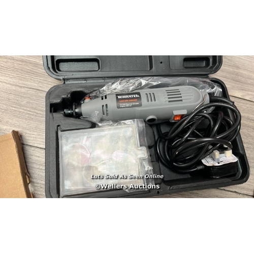 6210 - TERRATEK CORDED ROTARY TOOL 150PC ACCESSORY SET, 135W VARIABLE SPEED 8000-33000RPM, IDEAL FOR DIY PR... 