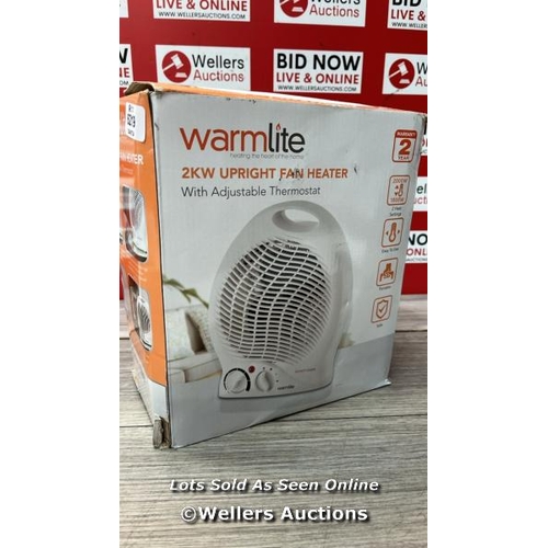 6219 - WARMLITE WL44002 THERMO FAN HEATER WITH 2 HEAT SETTINGS AND OVERHEAT PROTECTION, 2000W, WHITE / G17