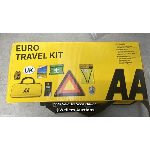 6277 - AA EURO TRAVEL KIT AA6318 - FOR DRIVING IN FRANCE/EUROPE - INCLUDES ZIPPED STORAGE BAG AND UK IDENTI... 