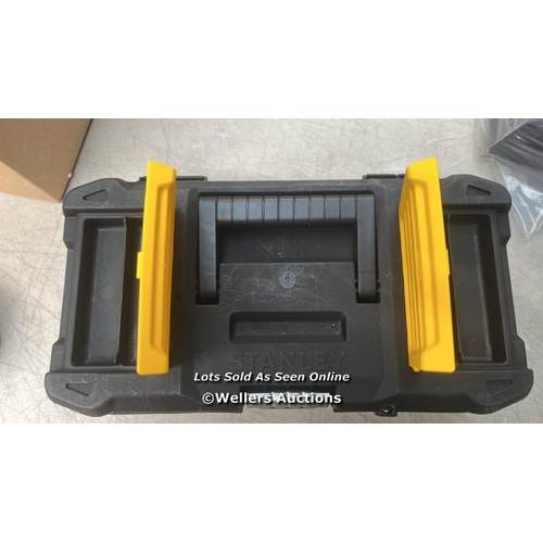 6284 - STANLEY STST1-75515 LOW ESSENTIAL TOOL BOX, BLACK/YELLOW, 12.5-INCH / APPEARS NEW / G31