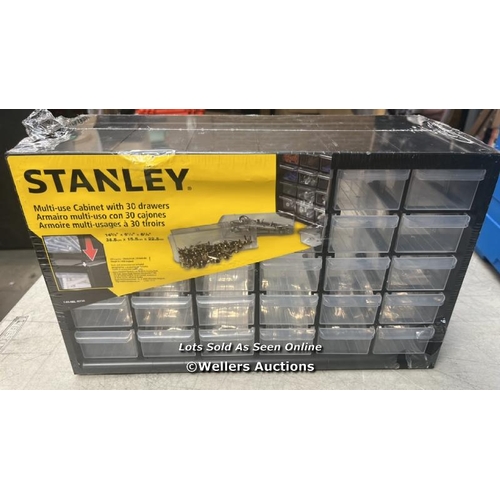 6291 - STANLEY 1-93-980 STORAGE BOX WITH COMPARTMENTS, BLACK/TRANSPARENT / G60