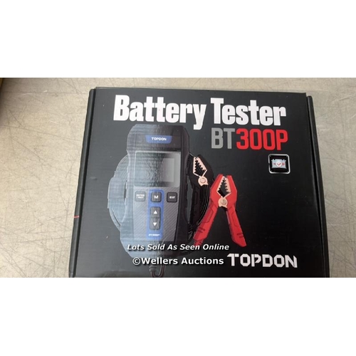 6297 - TOPDON BATTERY TESTER BT300P, 12V 24V CAR BATTERY TESTER WITH PRINTER, WITH BATTERY TEST, CRANKING C... 