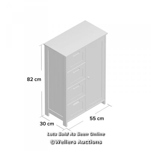 8090 - FERNLEAF CALEIGH 55CM X 82CM FREE STANDING CABINET / FINISH: GREY / RRP: 76.99 / W2