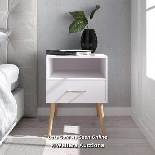 8111 - NORDEN HOME CASCADE 1 - DRAWER NIGHTSTAND / COLOUR: WHITE / RRP: 37.99 / W2