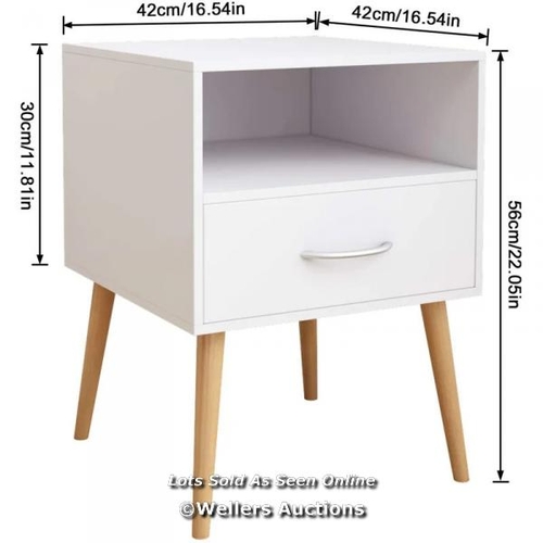 8111 - NORDEN HOME CASCADE 1 - DRAWER NIGHTSTAND / COLOUR: WHITE / RRP: 37.99 / W2