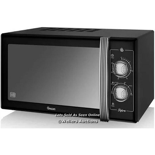 8120 - SWAN 900W MANUAL MICROWAVE / COLOUR/FINISH: BLACK / RRP: 115.99 / W3