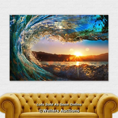 8125 - LATITUDE RUN BIG SURF WAVE - WRAPPED CANVAS PHOTOGRAPH / SIZE: 61CM H X 81CM W X 4CM D / RRP: 38.99 ... 