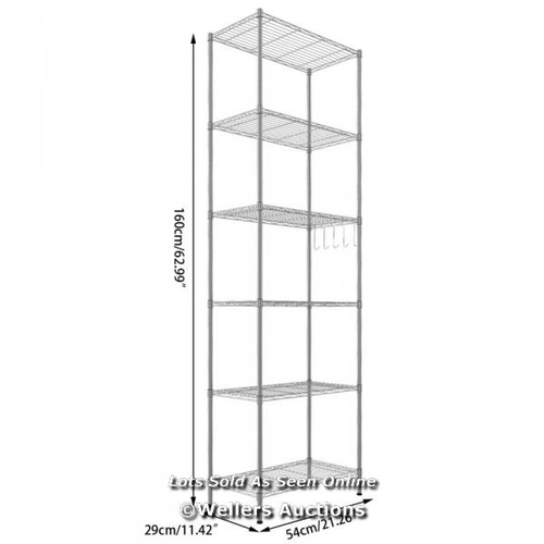 8127 - REBRILLIANT EITAN 54 CM W 6-TIER STEEL SHELVING UNIT / RRP: 38.99 / W3