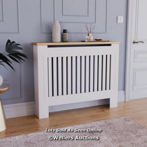 8131 - AUGUST GROVE BEACSFIELD RADIATOR COVER / SIZE: 83.3CM H X 111CM W X 19CM D, COLOUR: WHITE / RRP: 45.... 