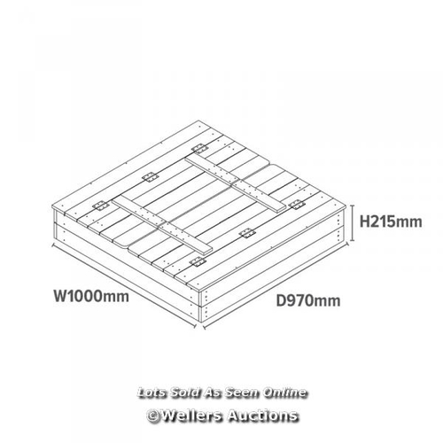 8133 - FREEPORT PARK CHARLTON 97CM SQUARE SANDBOX WITH COVER / RRP: 77.47 / W3