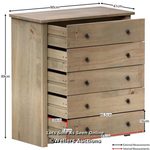 8135 - BRAMBLY COTTAGE SOMERS 5 DRAWER CHEST / RRP: 105.99 / W3