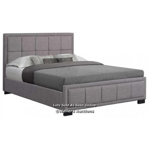 8144 - KITSCO HANNOVER FABRIC BED - BOX 3 / SIZE: KINGSIZE (5'), COLOUR: STEEL / RRP: 74.99 / W3