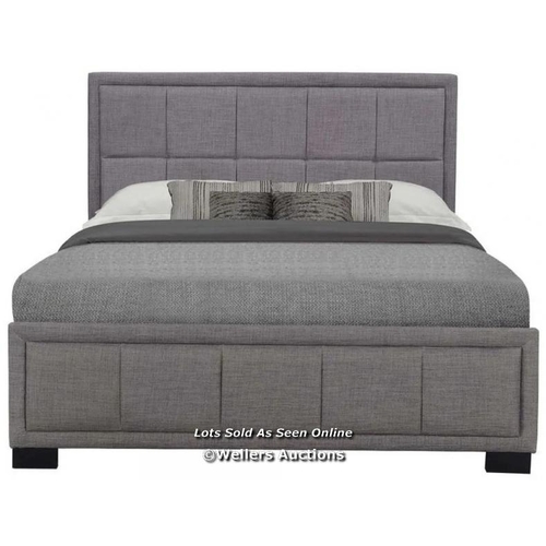 8144 - KITSCO HANNOVER FABRIC BED - BOX 3 / SIZE: KINGSIZE (5'), COLOUR: STEEL / RRP: 74.99 / W3