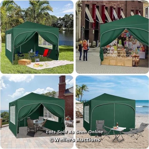 8147 - DAKOTA FIELDS CHONCEY 3M X 3M METAL POP-UP GAZEBO / ROOF COLOUR: GREEN / RRP: 132.99 / W3