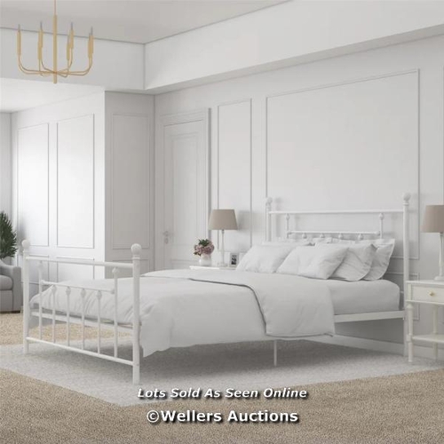 8166 - THREE POSTS EASTFORD BED FRAME / SIZE: KINGSIZE (5'), COLOUR: WHITE / RRP: 177.99 / W3