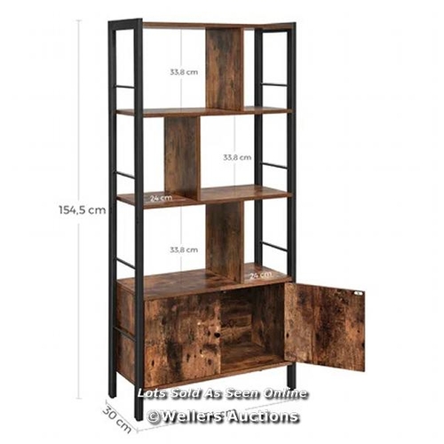 8169 - TRENT AUSTIN DESIGN JAZMYNE BOOKCASE / COLOUR: RUSTIC BROWN/BLACK / RRP: 93.99 / W3