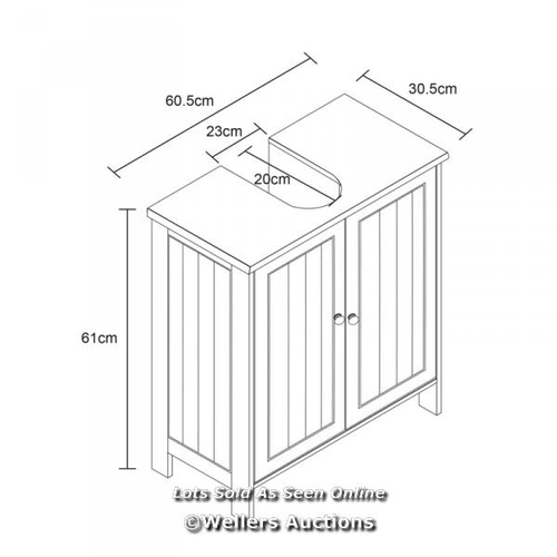 8201 - 17 STORIES JAFFET 60.5CM FREE-STANDING SINGLE VANITY UNIT BASE ONLY IN GREY  / RRP: �29.99 / CNT1