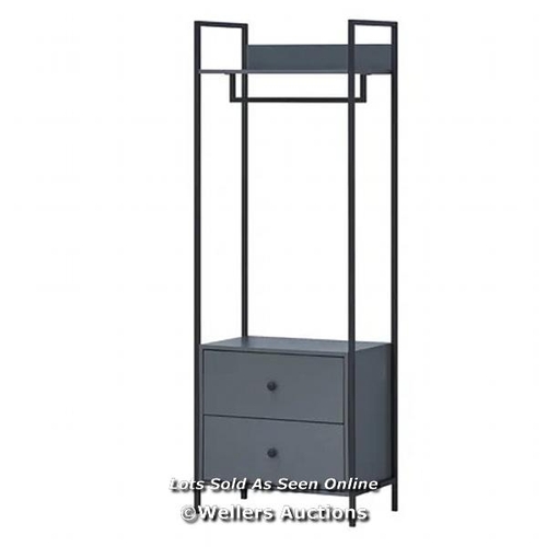 8202 - MERCURY ROW ZAIRA 63.8CM WIDE CLOTHES STORAGE SYSTEM / FINISH: DARK GREY / RRP: 137.07 / CNT1