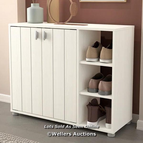 8203 - HANSEL HANSEL 12 PAIR SHOE STORAGE CABINET / FINISH: NEW WHITE / RRP: 61.99 / CNT1