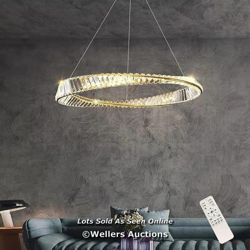 8211 - FAIRMONT PARK EMJAY 1-LIGHT GOLD CRYSTAL WAGON WHEEL LED CHANDELIER / RRP: 139.99 / CNT1