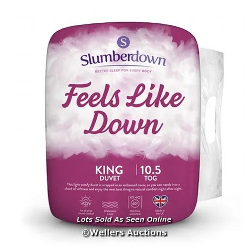 8214 - SLUMBERDOWN SLUMBERDOWN EMBOSSED 10.5 TOG ALL YEAR ROUND DUVET / SIZE: KINGSIZE, COLOUR: HERRINGBONE... 