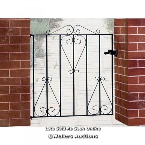 8220 - ROSALIND WHEELER SUEZ BUDGET SCROLL SINGLE GARDEN METAL GATE / SIZE: 84CM W X 91CM H  / RRP: 72.99 /... 