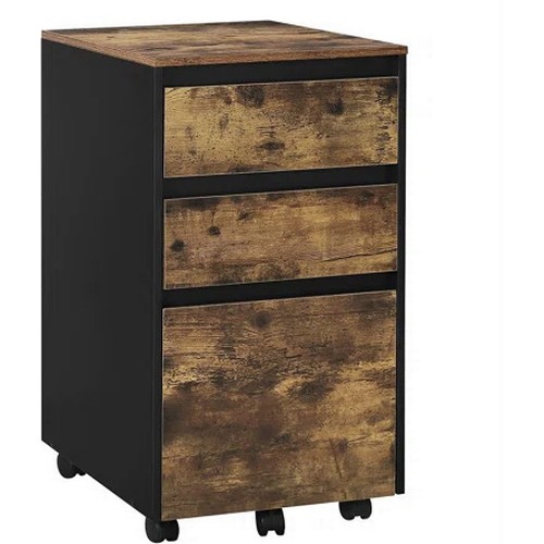 8269 - ALPEN HOME ORRIN 3 DRAWER FILING CABINET / COLOUR: BLACK/BROWN / RRP: 53.99 / GZ