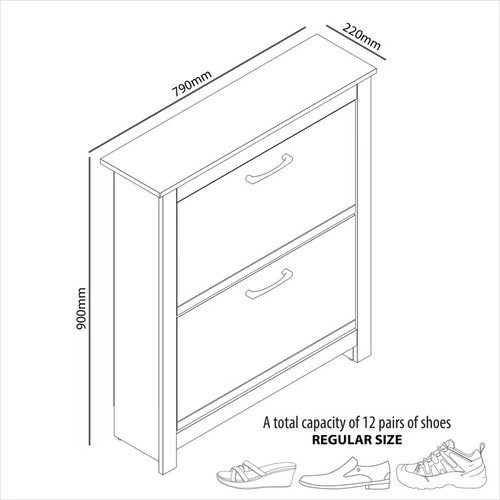 8271 - 17 STORIES LIMESTONE 12 PAIR SHOE STORAGE CABINET / FINISH: GREY/BROWN / RRP: 75.99 / GZ