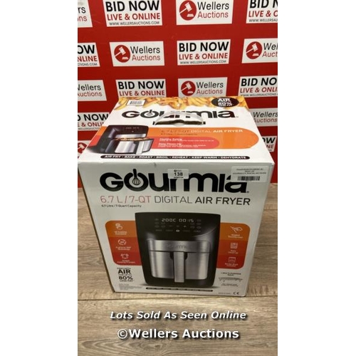 138 - GOURMIA 6.7L DIGITIAL AIR FRYER / POWERS UP / SIGNS OF USE / B33