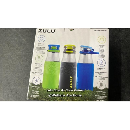 143 - ZULU KIDS TRITAN WATERBOTTLE 511ML, 3 PACK / MINIMAL SIGNS OF USE / B32