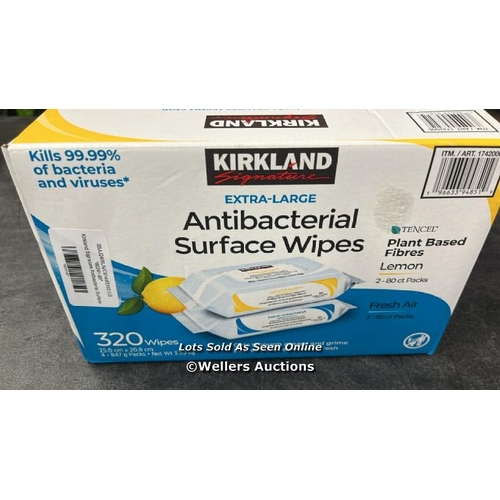 147 - KIRKLAND SIGNATURE ANTIBACTERIAL SURFACE WIPES / OPEN BOX / B33