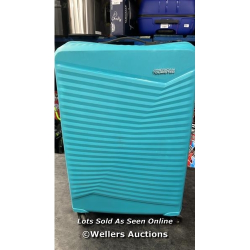 188 - AMERICAN TOURISTER JETDRIVER LARGE 4 WHEEL SPINNER CASE / SIGNS OF USE / COMBINATION UNLOCKED / D26