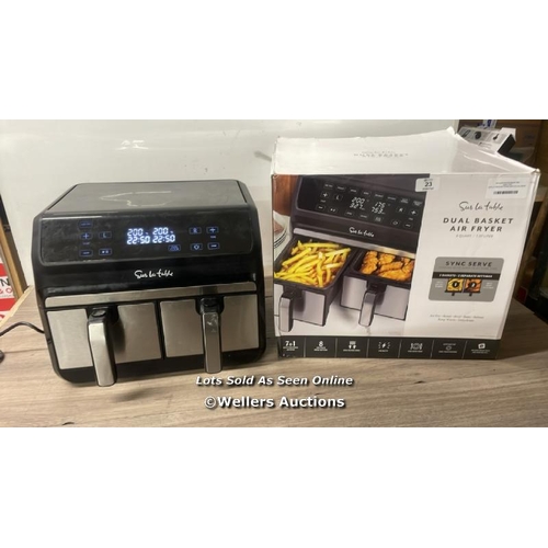 23 - SUR LA TABLE AIR FRYER WITH X2 3.8L DRAWERS / POWERS UP / SIGNS OF USE / C29