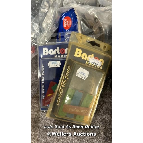 8040 - ASSORTED NEW BOATING ITEMS INCLUDING DECK FILLS, WAVELINE MOTOR FLUSHERS, ROPE LABELS AND ELECTRICAL... 