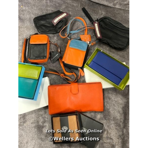 8047 - X8 ASSORTED SMALL BAGS AND WALLETS INCLUDING SAVILE ROW, PIERRE CARDIN, FUTURA AND GRAFFITI, ALL APP... 