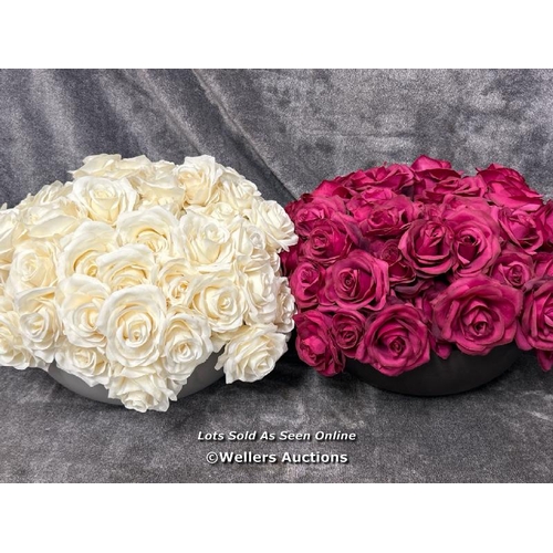 8056 - X2 ROSE DECORATIONS, RED & WHITE / T19