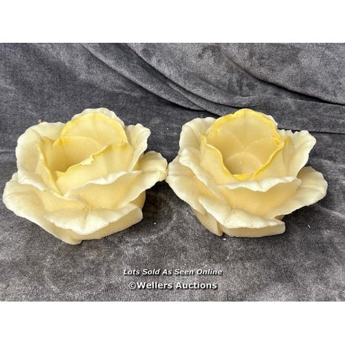 8058 - X2 LARGE WAX FLOWER CANDLE HOLDERS / T19