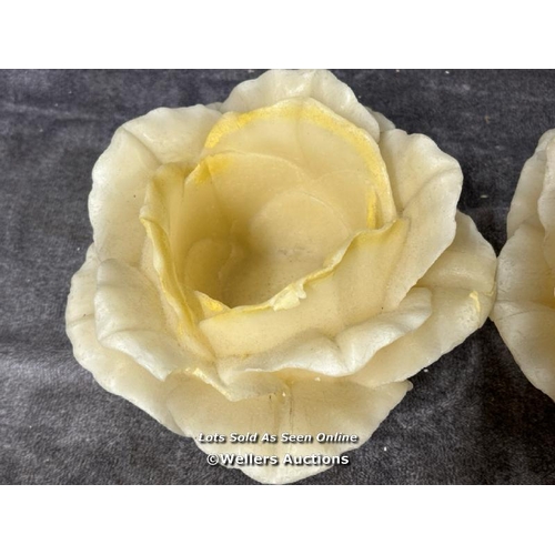 8058 - X2 LARGE WAX FLOWER CANDLE HOLDERS / T19