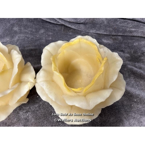 8058 - X2 LARGE WAX FLOWER CANDLE HOLDERS / T19