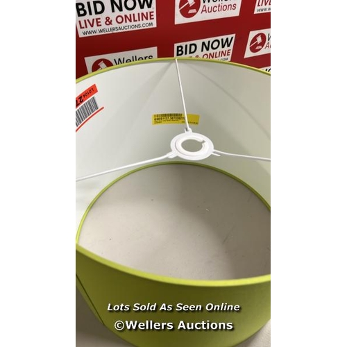 8360 - COTTON DRUM LAMP SHADE / COLOUR: CHARTREUSE GREEN, SIZE: 25CM H X 40CM W X 40CM D / RRP: 36.99 / C2