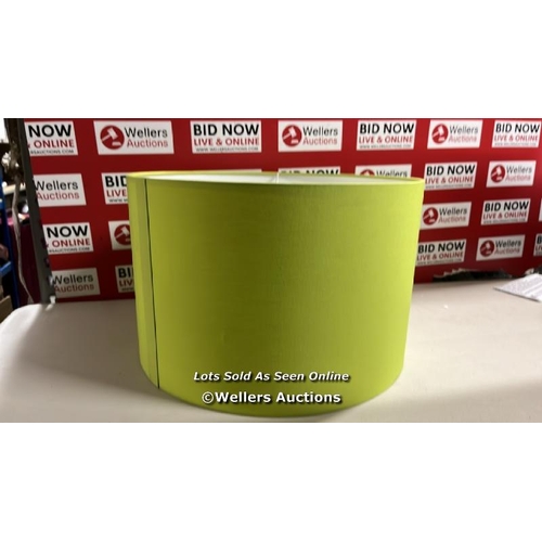 8360 - COTTON DRUM LAMP SHADE / COLOUR: CHARTREUSE GREEN, SIZE: 25CM H X 40CM W X 40CM D / RRP: 36.99 / C2